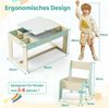 TLGREEN Kindertisch mit 2 Stühlen, Kindersitzgruppe (Kinder Tisch Stuhl Set mit wendbarer Tischplatte, 80 x 48 x 48 cm), Kinderschreibtisch für Schule, Kindertagesstätte, Kinderzimmer Bild 3
