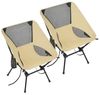SONGMICS Faltbarer Outdoor Stuhl 2er Set, höhenverstellbarer Campingstuhl mit Stahlrahmen, 2 Seitentaschen, für Reisen, braun Bild 3