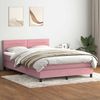 vidaXL Boxspringbett mit Matratze & LED Rosa 160x210 cm Samt 3316988 Bild 4