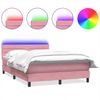 vidaXL Boxspringbett mit Matratze & LED Rosa 160x210 cm Samt 3316988 Bild 2