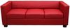 3er Sofa Couch Loungesofa Lille ~ Kunstleder, rot Bild 3