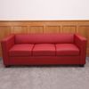 3er Sofa Couch Loungesofa Lille ~ Kunstleder, rot Bild 2