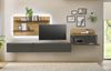 Wandpaneel 155x80 cm Eiche Anthrazit mit 2x Ablageböden BOSTON + Beleuchtung Bild 2