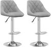vidaXL Barhocker 2 Stk. Hellgrau Samt [335305] Bild 2