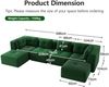 Modulares U-Sofa, Cord, mit Ottomane, 386 cm & kein Aufbau, 386x177x69 cm, Grün Bild 5