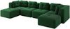 Modulares U-Sofa, Cord, mit Ottomane, 386 cm & kein Aufbau, 386x177x69 cm, Grün Bild 4