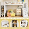 Hochbett mit Rausfallschutz, Regal, Treppe, Stauraum und Kleiderschrank, 90x200 cm, Kinderbett Bild 3