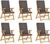 vidaXL 7-tlg. Garten-Essgruppe mit Kissen Massivholz Teak Grau 3059567 Bild 4