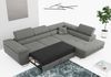 Ecksofa L-Form Couch mit Schlaffunktion und Verstellbare Kopfstützen - GUSTAW - Grau Boucle - Rechts Bild 2
