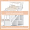Ausziehbett 90/180×200 cm mit Schubladen und Treppe, Kiefernholz, Weiß – platzsparendes Etagenbett Bild 5