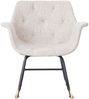 Schaukelstuhl Malmö T820, Schwingsessel Relaxsessel ~ Textil, creme/grau Bild 2