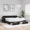 vidaXL Tagesbett Ausziehbar mit Schubladen Schwarz 90x190 cm Samt 3197016 Bild 1