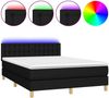 vidaXL Boxspringbett mit Matratze & LED Schwarz 140x200 cm Stoff 3134039 Bild 2