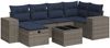 vidaXL 7-tlg. Garten-Sofagarnitur mit Kissen Grau Poly Rattan 3325697 Bild 2