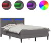 vidaXL Bettrahmen mit LED-Lichtleisten Grau 140 x 200 cm Kunstleder 3415000 Bild 2