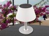 LED Solartischlampe, silber, Edelstahl, weiß, H 28 cm Bild 4