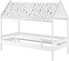 Weißes Himmelbett Kinderbett Hausbett 90x200 Massivholz Einzelbett V-60. 58-09W Rollrost inkl. Bild 2