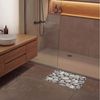 OnlyWow Badematte Kieselsteine - Steine - Grau, Höhe 10 mm, Polyester, Rechteckig, Badezimmerteppich, Badteppich, Rutschfest, Badvorleger, Waschbar Bild 4