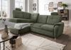 Ecksofa >Elli< Schlaffunktion, Stauraum, Kopfstützen, moosgrün - 264x92x180cm (BxHxT) Bild 3