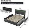 Polsterbett 140x200 cm mit Stauraum und LED-Beleuchtung – Leinenbezug und verstellbares Kopfteil Bild 4