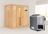 Karibu Sauna Variado mit Dachkranz + 9kW BIO-Kombiofen mit ext. Steuerung Easy Energiespartür Bild 2