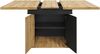 Esstisch aus MDF, ausziehbar mit Stauraum, 110-140 x 80 x 75 cm, Schwarz/Natur Bild 5