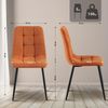 2er Set Esszimmerstuhl FIGAD - Cord Orange 45x55x84 cm | Essstühle Esszimmerstühle Küchenstühle Wohnzimmerstühle Bild 5