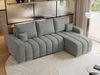Universelles Ecksofa in Streifen genäht mit Schlaffunktion und Bettkasten, modern Stil - KIRASSO - Grau Stoff Bild 4