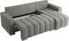 Universelles Ecksofa in Streifen genäht mit Schlaffunktion und Bettkasten, modern Stil - KIRASSO - Grau Stoff Bild 5