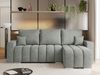 Universelles Ecksofa in Streifen genäht mit Schlaffunktion und Bettkasten, modern Stil - KIRASSO - Grau Stoff Bild 3