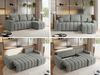 Universelles Ecksofa in Streifen genäht mit Schlaffunktion und Bettkasten, modern Stil - KIRASSO - Grau Stoff Bild 2