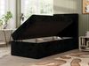 TILIO Jugendbett 90x200 mit Bettkasten - Boxspringbett mit 7-Zonen-Taschenfederkernmatratze, hohes Kopfteil, Einzelbett mit Stauraum - Schwarz Cordstoff - H3 - Rechts Bild 3