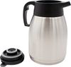 mucHome Isolierkanne Thermoskanne 1,5L Edelstahl Doppelwandig Kaffeekanne Einhandbedienung, 1,5 l Bild 2