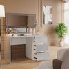 Schminktisch Marla Weiß Hochglanz 120 cm mit LED-Spiegel Vicco Bild 4