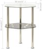 vidaXL Beistelltisch 2 Ablagen Transparent Schwarz 38 x 38 x 50 cm Hartglas [322792] Bild 5