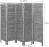 Paravent HWC-G30, Trennwand Sichtschutz Raumteiler, Shabby-Look 170x200cm ~ braun Bild 3
