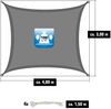 3x4m UV Sonnensegel Sonnenschutz Wasserdicht Grau Bild 2