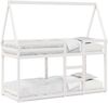 vidaXL Etagenbett mit Dach Weiß 90x200 cm Massivholz Kiefer 3282077 Bild 2