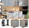 Küchenunterschrank Fame-Line Hellblau-grau 80 cm mit Regal, ohne Arbeitsplatte Vicco Bild 2
