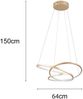 Moderne dimmbare LED Pendelleuchte DARVIN in Gold, Breite 64cm Bild 3