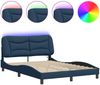 vidaXL Bettgestell mit LED ohne Matratze "Hvar" Blau 140x190 cm Stoff 3213703 Bild 2