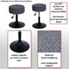 2er-Set Hocker HWC-C22, Sitzhocker Schminkhocker, höhenverstellbar drehbar Ø 37cm Stoff Bouclé 450g/m² FSC® ~ beige Bild 2