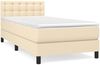 vidaXL Boxspringbett mit Matratze Creme 90x190 cm Stoff 3140342 Bild 2