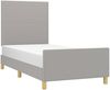 vidaXL Polsterbett mit hohem Kopfteil Stoff Hellgrau 80x200 cm Bild 3