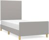 vidaXL Polsterbett mit hohem Kopfteil Stoff Hellgrau 80x200 cm Bild 2