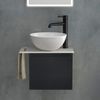 Alpenberger Badmöbel-Set mit Aufsatzwaschbecken Waschtisch mit Unterschrank & Keramikplatte, (Waschbeckenunterschrank mit Softclose, Waschtischunterschrank hängend), Gäste WC Waschbecken mit Unterschrank Schwarz Matt Bild 2