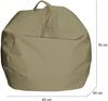 Dmora Pouf Ascia, Mehrzwecksessel, Sitzsack, Hockerhocker, Made in Italy, 65x65 h50 cm, Beige Bild 3