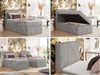 Boxspringbett TILIANO 90x200 Cord inkl. Bettkasten, Einzelbett 7-Zonen Multipocket-Matratze & Topper, Modernes Design mit hohem Kopfteil - Hellgrau Cordstoff - H4 - Topper Visco Bild 2