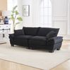 Doppelsitzer Sofa mit Samtbezug, Polsterkissen & Holzrahmen, 224x81x81 cm, Schwarz Bild 2