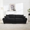 Doppelsitzer Sofa mit Samtbezug, Polsterkissen & Holzrahmen, 224x81x81 cm, Schwarz Bild 4